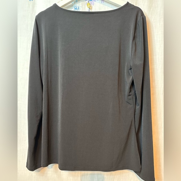THE LIMITED - Women's STRETCH TOP Long-Sleeves Sz L - Solid BLACK - Picture 5 of 6
